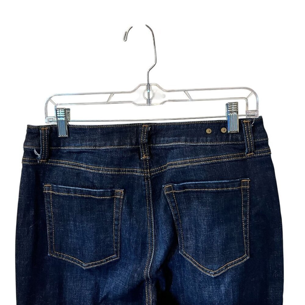 Cabi Womens Dark Wash Denim Jeans Size 10 Medium With Cuffed Hem - Picture 4 of 8